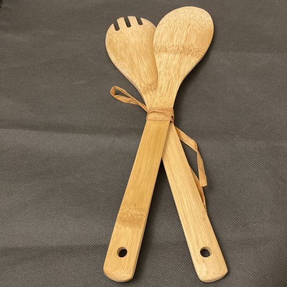 ๐ NWOT - 2 Piece Bamboo Wooden Spoon and Spork Utensil Set ๐ - Picture 7 of 7
